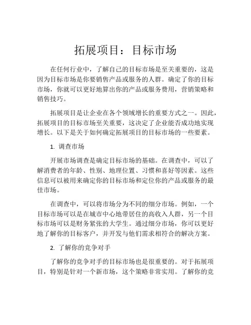 拓展项目：目标市场