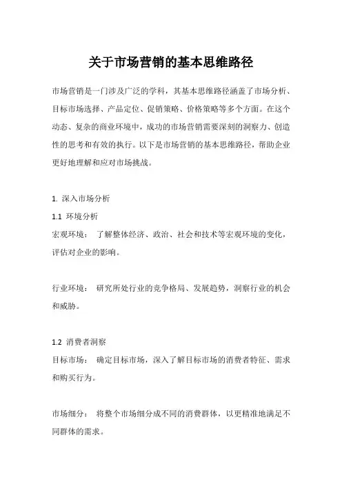 关于市场营销的基本思维路径