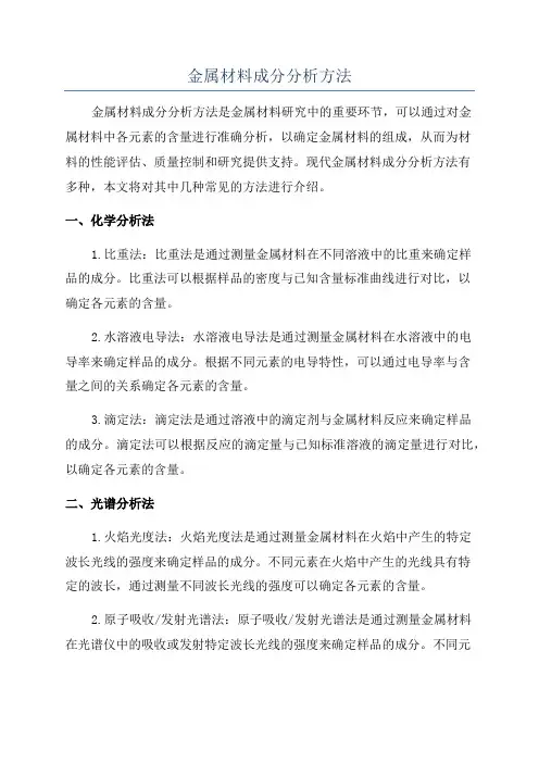 金属材料成分分析方法
