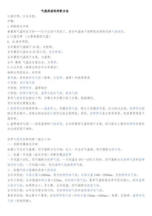 气候类型的判断方法
