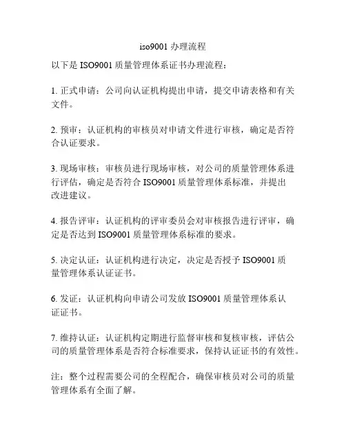 iso9001办理流程