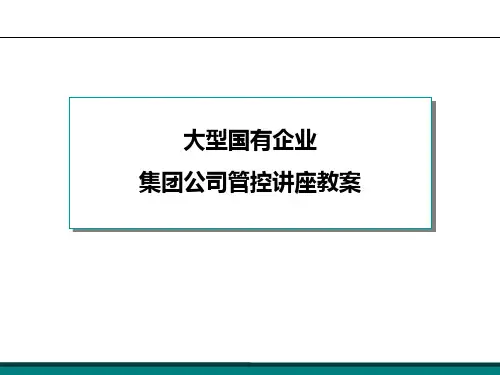 大型国有企业集团公司管控教案