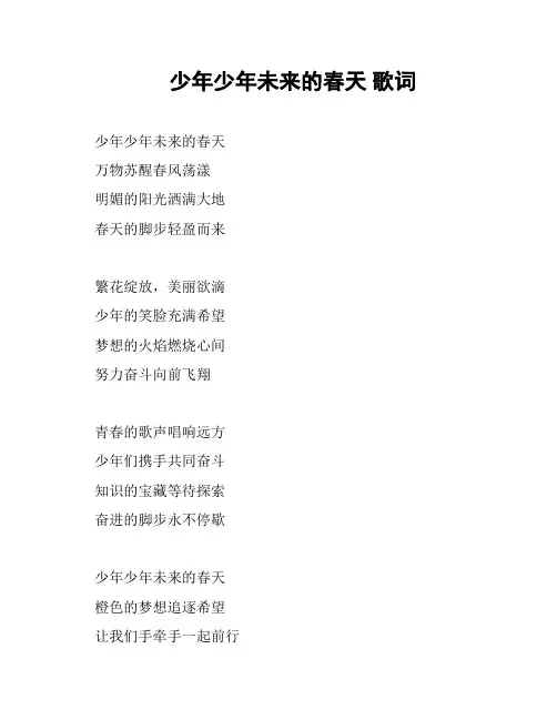 少年少年未来的春天 歌词