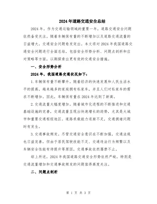 2024年道路交通安全总结