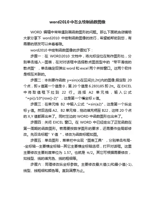 word2010中怎么绘制函数图像