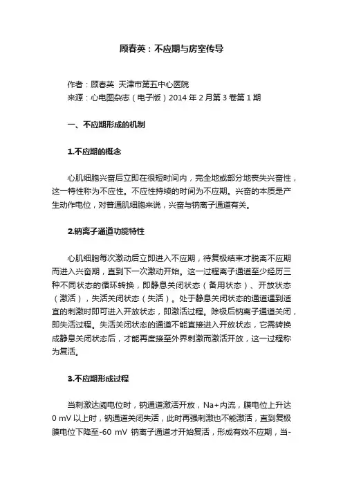 顾春英：不应期与房室传导