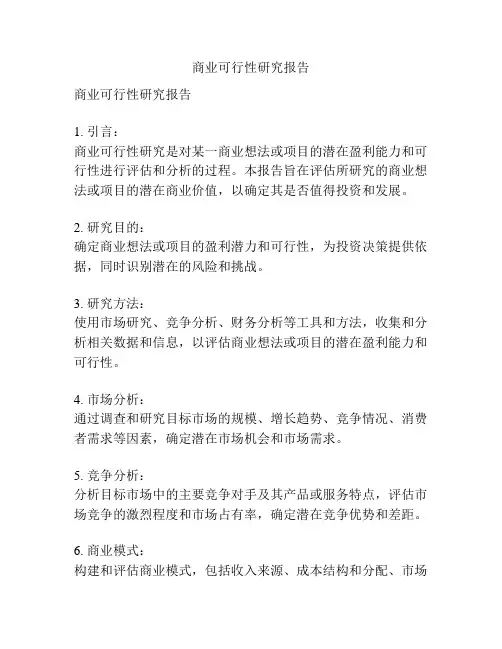 商业可行性研究报告