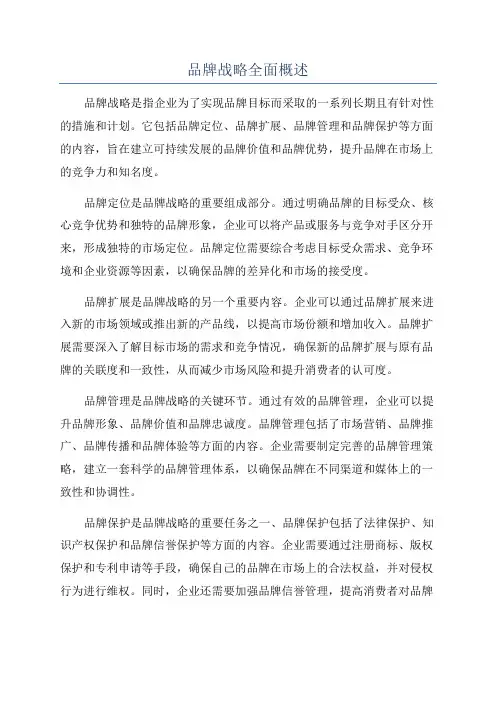 品牌战略全面概述