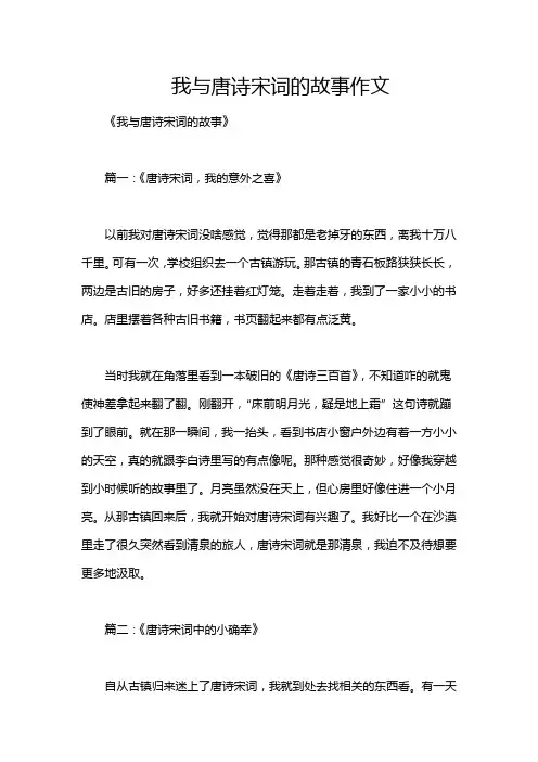 我与唐诗宋词的故事作文