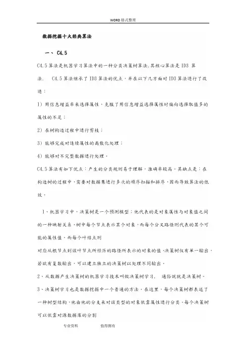 数据挖掘十大经典算法