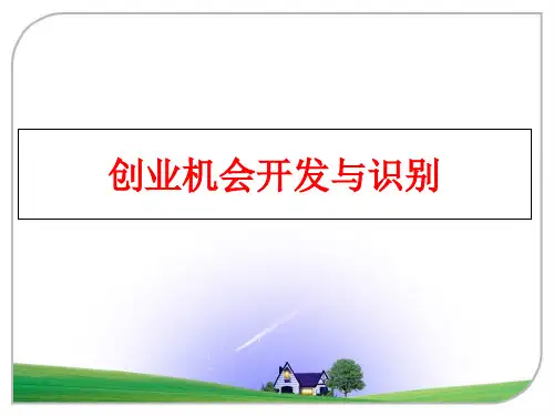 最新创业机会开发与识别PPT课件