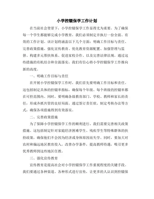 小学控辍保学工作计划 (2)