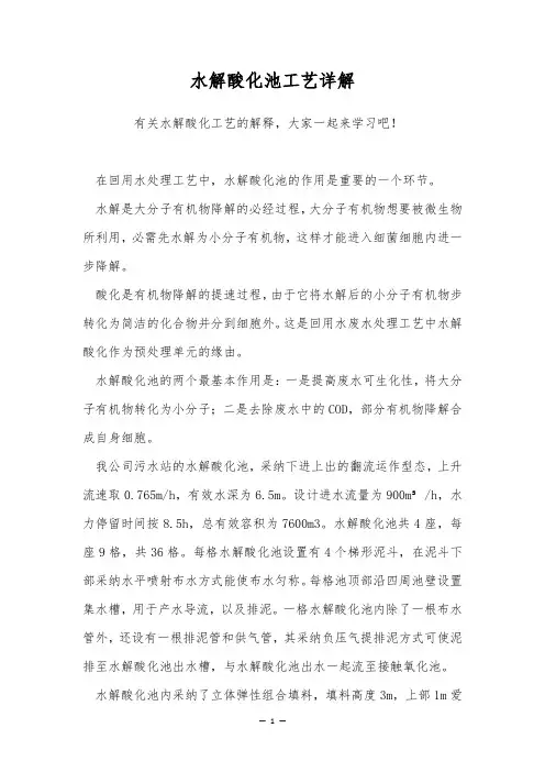 水解酸化池工艺详解