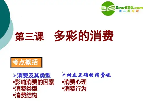 高中政治 经济生活第一单元第三课多彩的消费课件 新人教版必修1