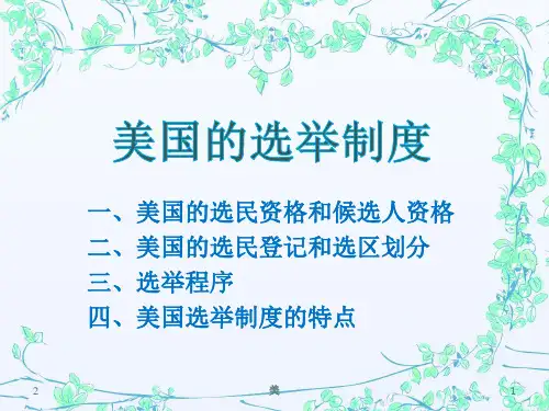 美国的选举制度(课堂PPT)