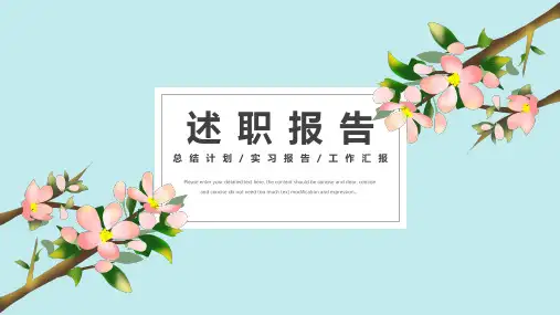 述职报告工作总结清新文艺简约PPT模板