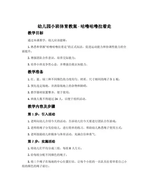 幼儿园小班体育教案-咕噜咕噜拉着走