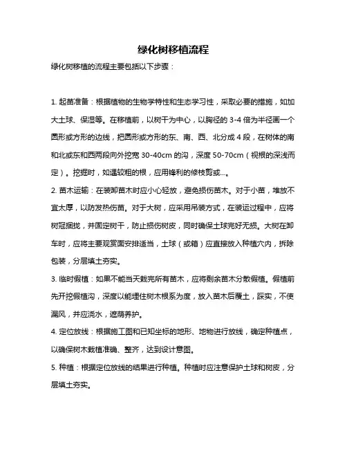绿化树移植流程
