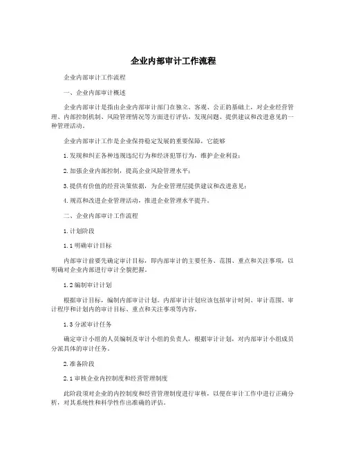 企业内部审计工作流程