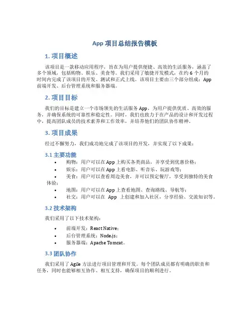 app项目总结报告模板