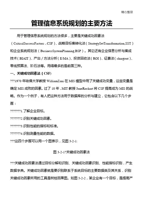 管理信息系统规划的主要方法