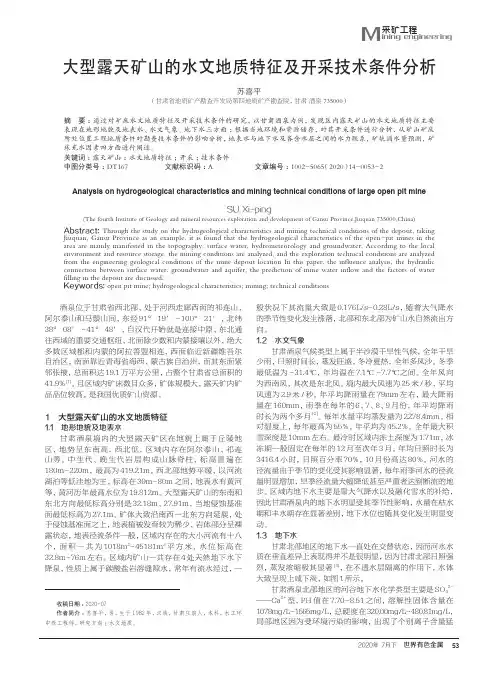 大型露天矿山的水文地质特征及开采技术条件分析