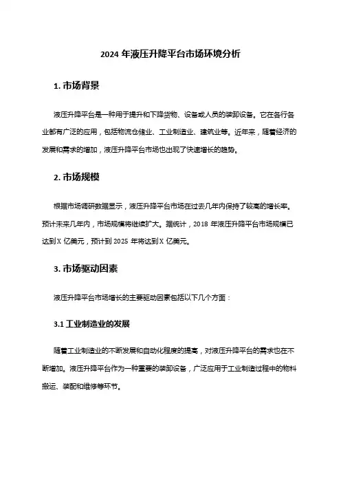 2024年液压升降平台市场环境分析