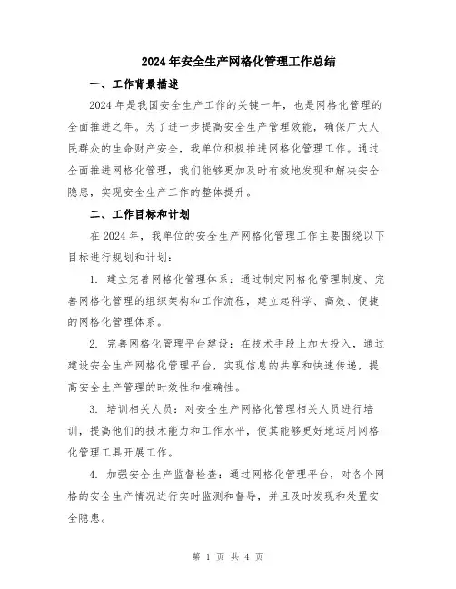 2024年安全生产网格化管理工作总结