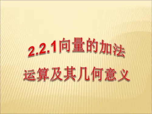 向量的加法运算及其几何意义课件