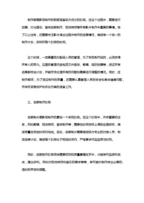 影视制片管理