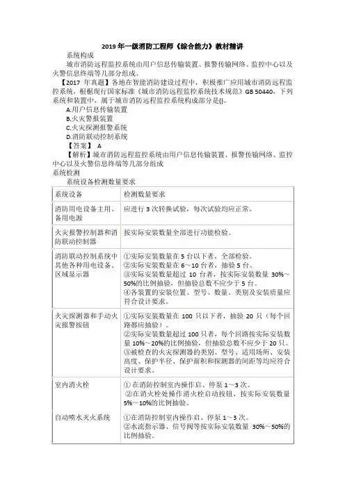 2019年一级消防工程师《综合能力》教材精讲