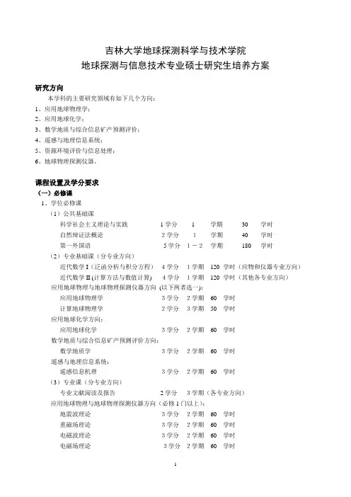 吉林大学地球探测科学与技术学院