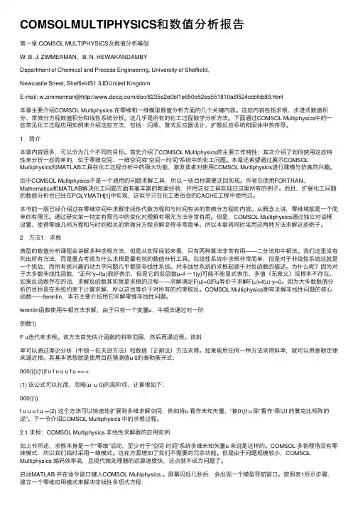 COMSOLMULTIPHYSICS和数值分析报告