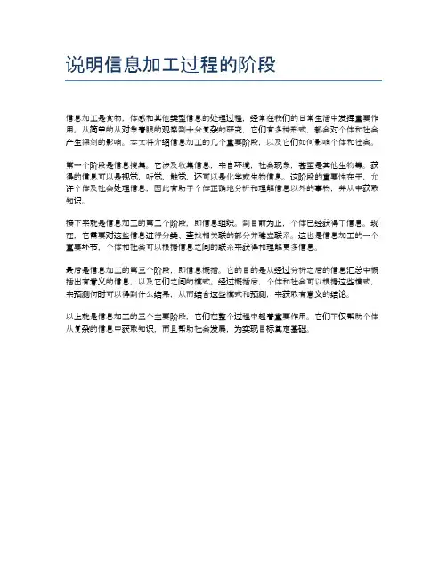 说明信息加工过程的阶段