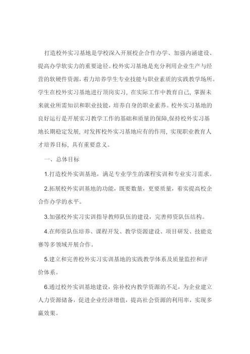 校外实习基地建设方案