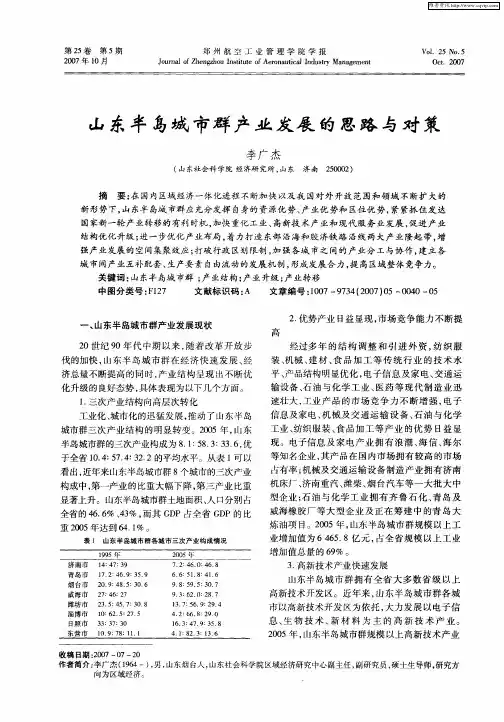 山东半岛城市群产业发展的思路与对策