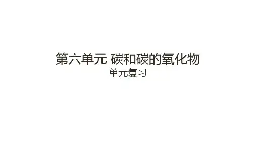 第六单元+碳和碳的氧化物单元复习+课件-2024-2025学年九年级化学人教版(2024)上册