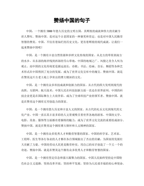 赞扬中国的句子
