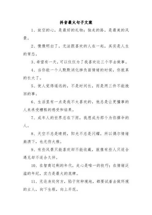 抖音最火句子文案