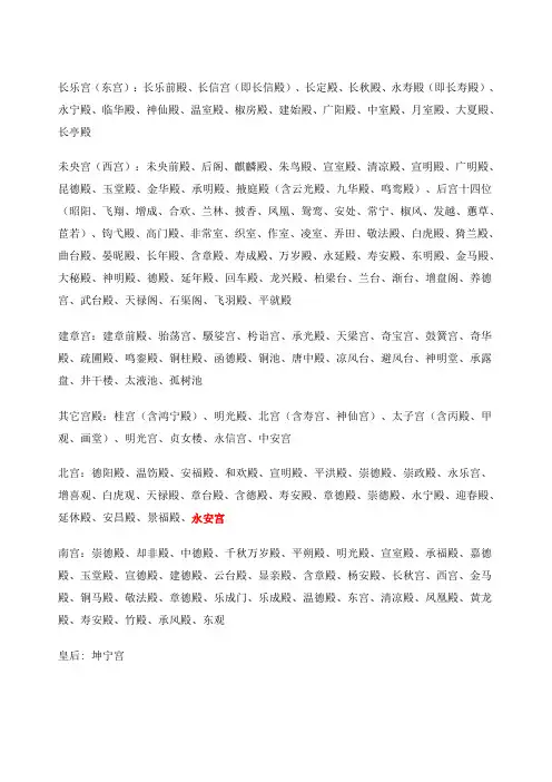 古代宫殿名称大全