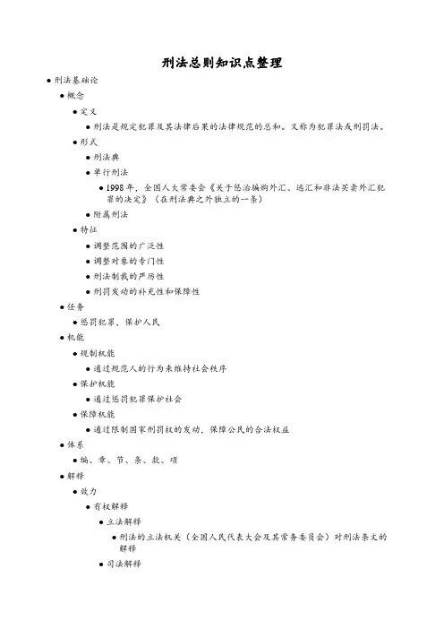 刑法总则知识点整理