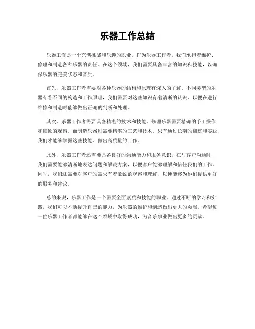 乐器工作总结