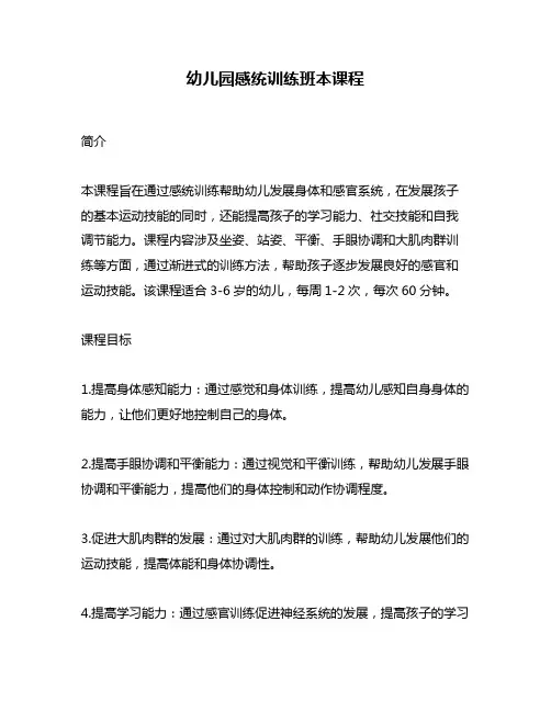 幼儿园感统训练班本课程