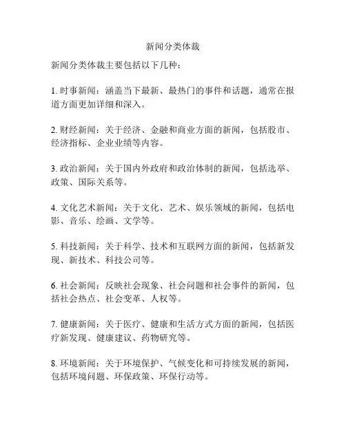 新闻分类体裁