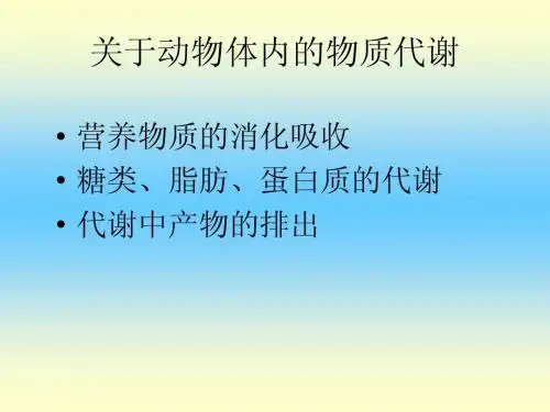 关于动物体内的物质代谢