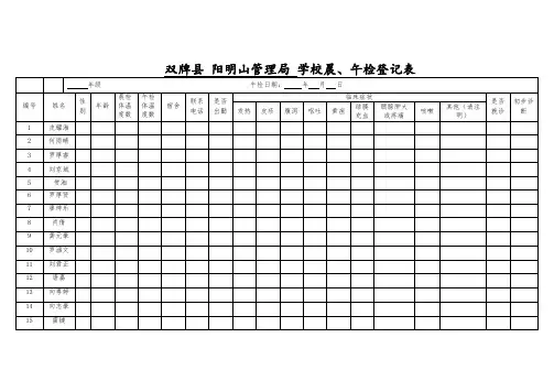 学校晨午晚检表
