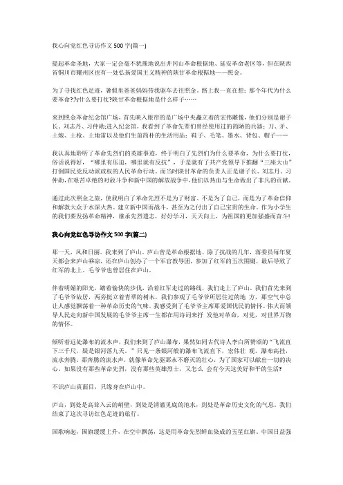 我心向党红色寻访作文500字