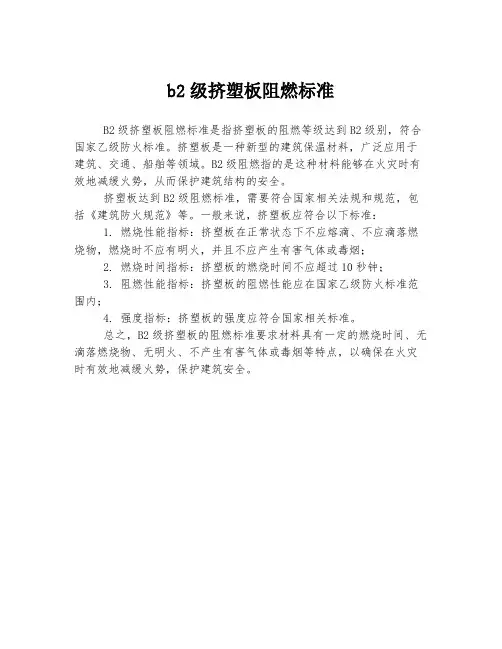 b2级挤塑板阻燃标准