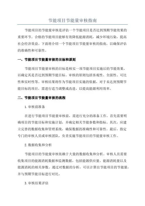 节能项目节能量审核指南