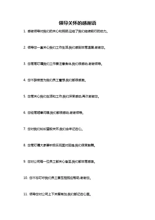 领导关怀的感谢语